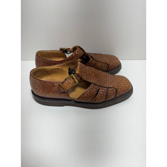 Mezlan Cognac Brown Leather Dress Sandals Sz 10 Bahamas Made In Spain Preppy main image 5